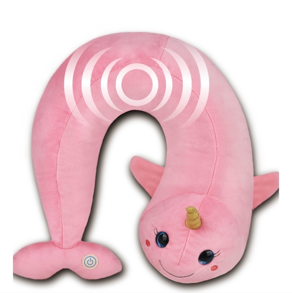 HealthTouch Neck Massaging Wrap Massager with vibration, Pink Unicorn - Picture 2 of 8